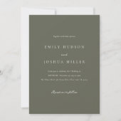 Invitation Mariage Vert Élégant Moderne (Devant)