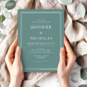 Invitation Mariage vert émeraude classique