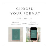 Invitation Mariage vert émeraude classique