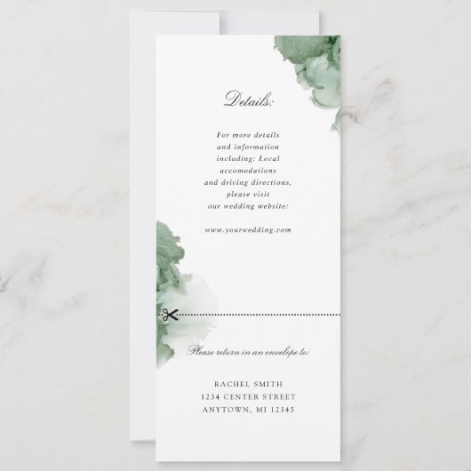 Invitation mariage vert émeraude géode inviter w rsvp attaché (Dos)