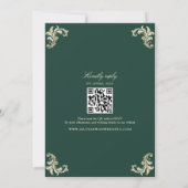 Invitation Mariage Vert Émeraude Or Antique (Dos)