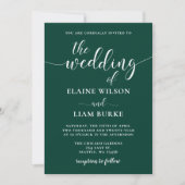 Invitation Mariage vert émeraude simple et moderne (Devant)