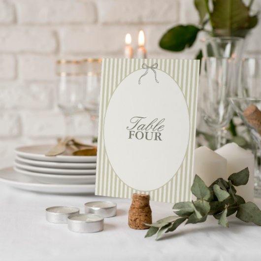 Invitation Mariage vert en bande lunaire Numéro de tableau