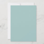 Invitation Mariage vert en mousse de mer en fleur simple (Dos)