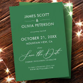 Invitation Mariage Vert Enregistrer La Date Calligraphie Mini