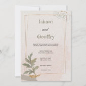 INVITATION MARIAGE VERT ET BEIGE SIMPLE ET ÉLÉGANT (Devant)