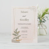 INVITATION MARIAGE VERT ET BEIGE SIMPLE ET ÉLÉGANT (Debout devant)
