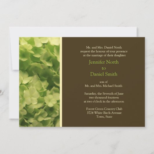 Invitation Mariage Vert Et Brown (Devant)