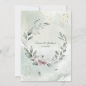 Invitation Mariage vert et or (Dos)