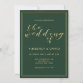 Invitation Mariage vert et or (Devant)