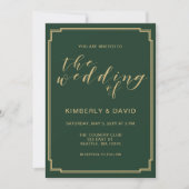 Invitation Mariage vert et or (Devant)