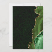 Invitation Mariage Vert et Or Paillettes Agate et marbre (Dos)