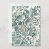 Invitation Mariage vert eucalyptus de sauge d'aquarelle moder (Dos)
