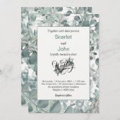 Invitation Mariage vert eucalyptus de sauge d'aquarelle moder (Devant / Derrière)