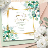 Invitation Mariage vert Eucalyptus Emerald Carré vert