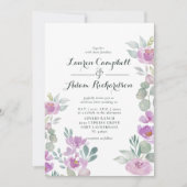 Invitation Mariage vert Eucalyptus rose Rustique (Devant)
