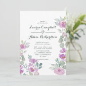 Invitation Mariage vert Eucalyptus rose Rustique (Debout devant)