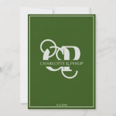 Invitation Mariage vert Fleur sauvage Boho classique (Dos)