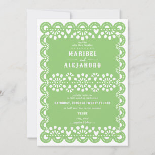 Invitation Mariage vert floral du Mexique à feuillage noir Pi