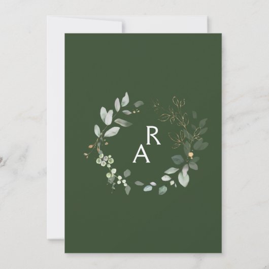 Invitation Mariage vert forestier (Dos)