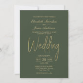 Invitation Mariage vert forestier (Devant)