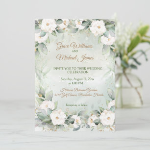 Invitation Mariage vert gracieux