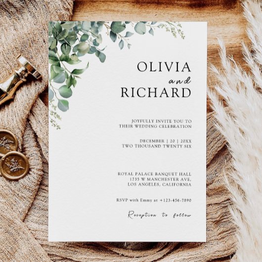 Invitation Mariage vert invite Modèle