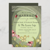 Invitation Mariage Vert Ludique & Coccinelle (Devant / Derrière)