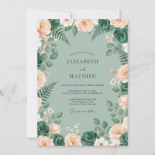 Invitation Mariage Vert Menthe Luxuriant Nature