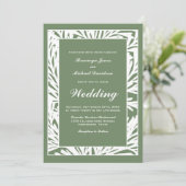 Invitation Mariage vert moderne (Debout devant)