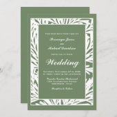 Invitation Mariage vert moderne (Devant / Derrière)
