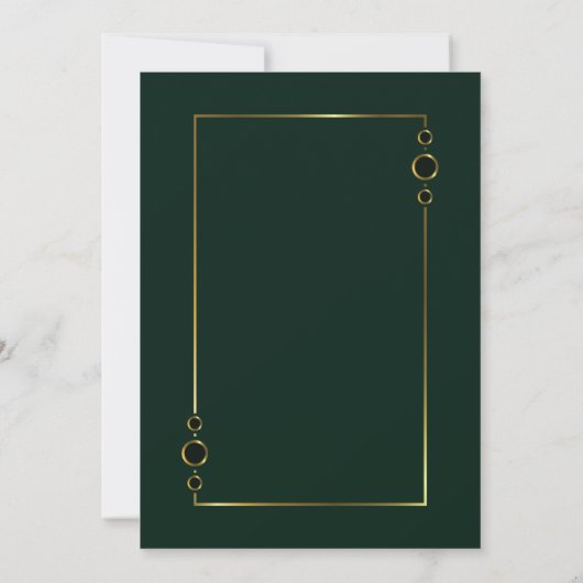 Invitation Mariage vert moderne (Dos)