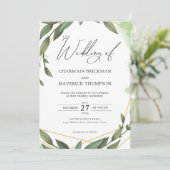 Invitation Mariage vert moderne Sage (Debout devant)