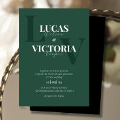 Invitation Mariage vert, noir et blanc