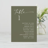 Invitation Mariage Vert Olive Assourdi | Plan de Table de la (Debout devant)