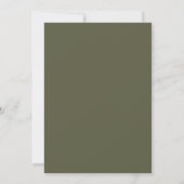 Invitation Mariage Vert Olive Assourdi | Plan de Table de la (Dos)