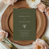 Invitation Mariage vert olive élégant moderne