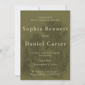 Invitation Mariage Vert Olive Vintage (Devant)