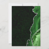 Invitation Mariage Vert & Paillettes d'Argent Agate et marbre (Dos)