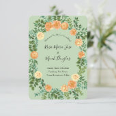 Invitation Mariage Vert Pêche Printemps Pastel (Debout devant)