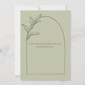 Invitation Mariage vert pour arche feuille moderne (Dos)