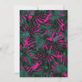 Invitation Mariage vert rose chaud Feuille tropical (Dos)