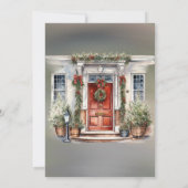 Invitation Mariage vert rouge Berry Décor Porte claire (Dos)