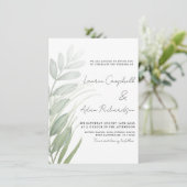 Invitation Mariage vert rustique Sage (Debout devant)