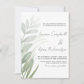 Invitation Mariage vert rustique Sage (Devant)