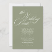 Invitation Mariage Vert Sage Élégant Formel | Détails Retour (Dos)