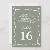 Invitation Mariage vert Sage Fleurs (Dos)