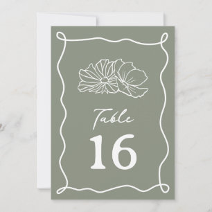 Invitation Mariage vert Sage Fleurs