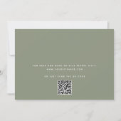 Invitation Mariage Vert Sauge + Code QR | Écriture Minimalist (Dos)