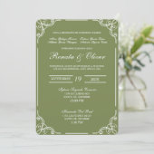 Invitation Mariage vert sauge espagnol (Debout devant)
